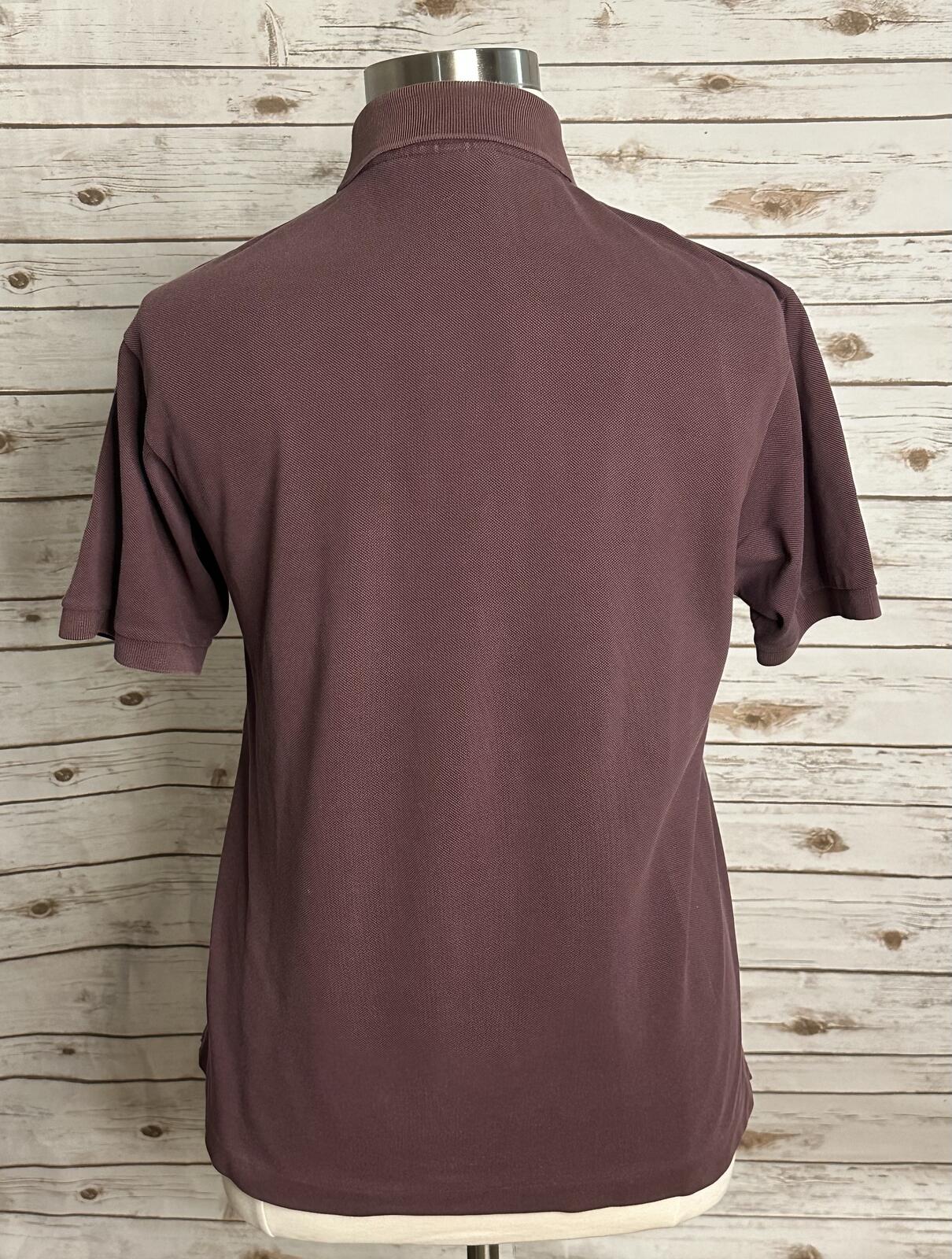 Lacoste Classic Fit brown cotton short sleeve polo shirt Size L preppy tennis