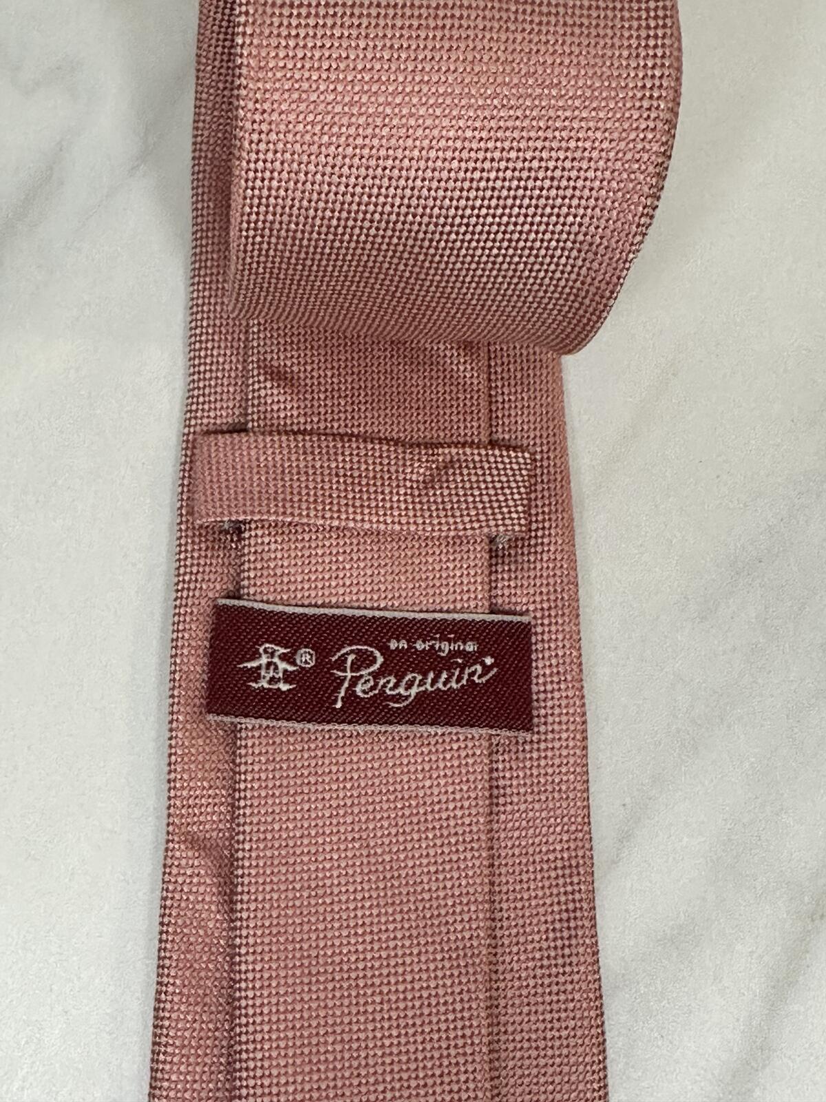 Original Penguin 100% silk pink tie textured classic preppy