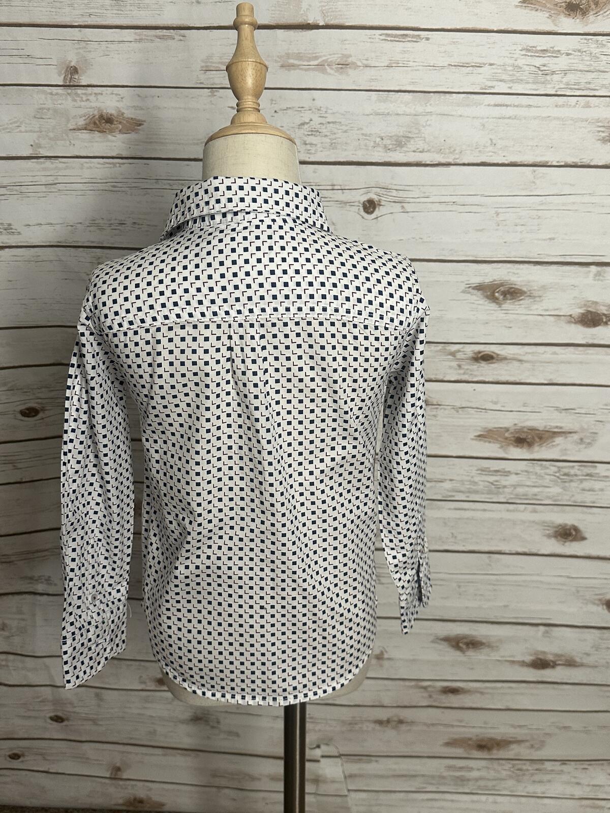 Ben Sherman cotton long sleeve mod geometric print button-up shirt Youth Size 5