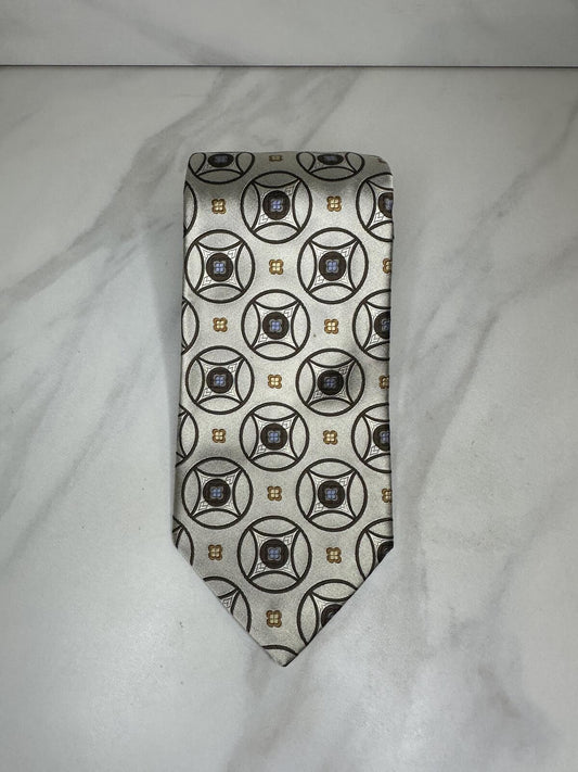 Robert Talbott Best of Class old money champagne geometric medallion silk tie