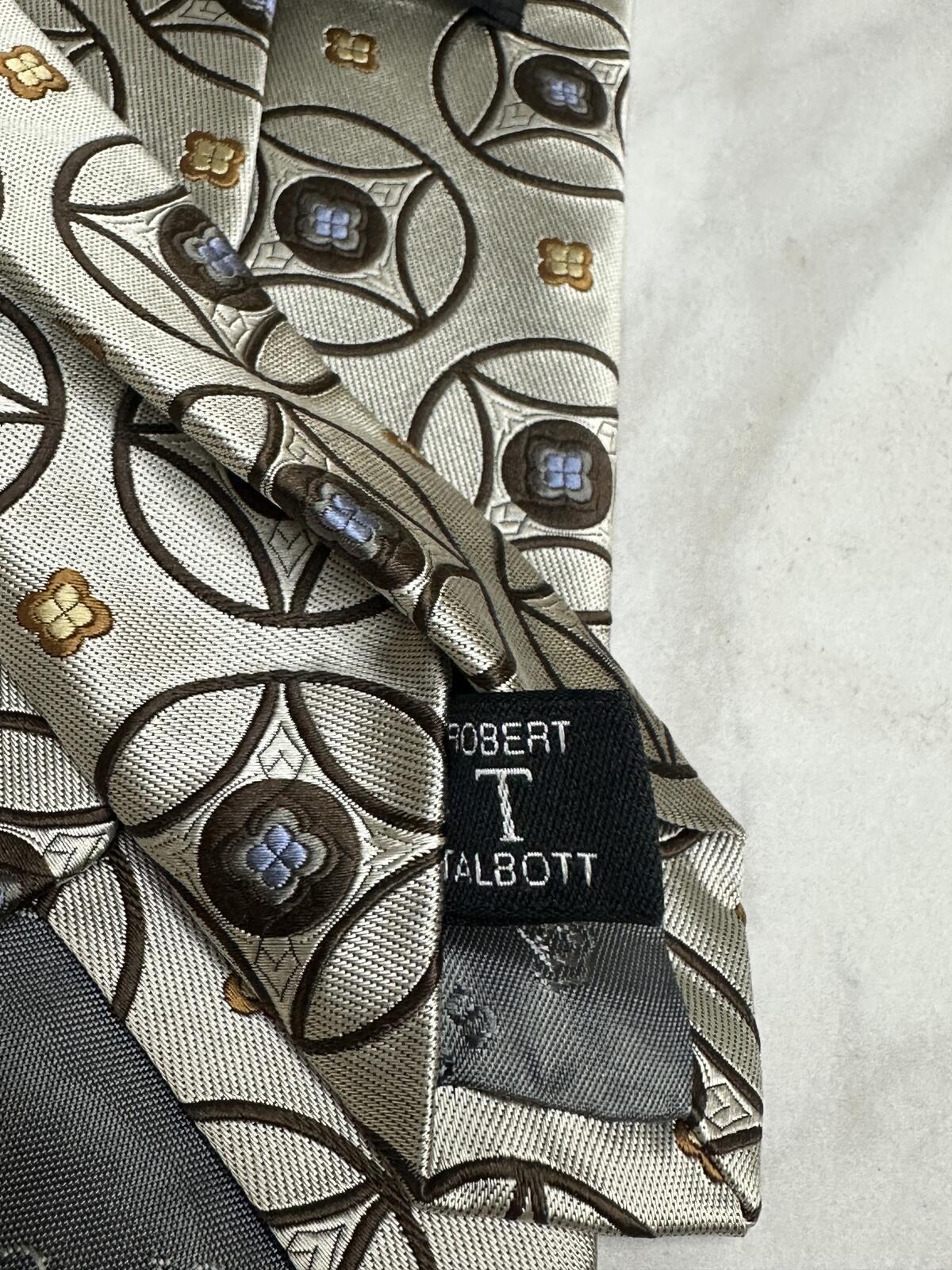 Robert Talbott Best of Class old money champagne geometric medallion silk tie