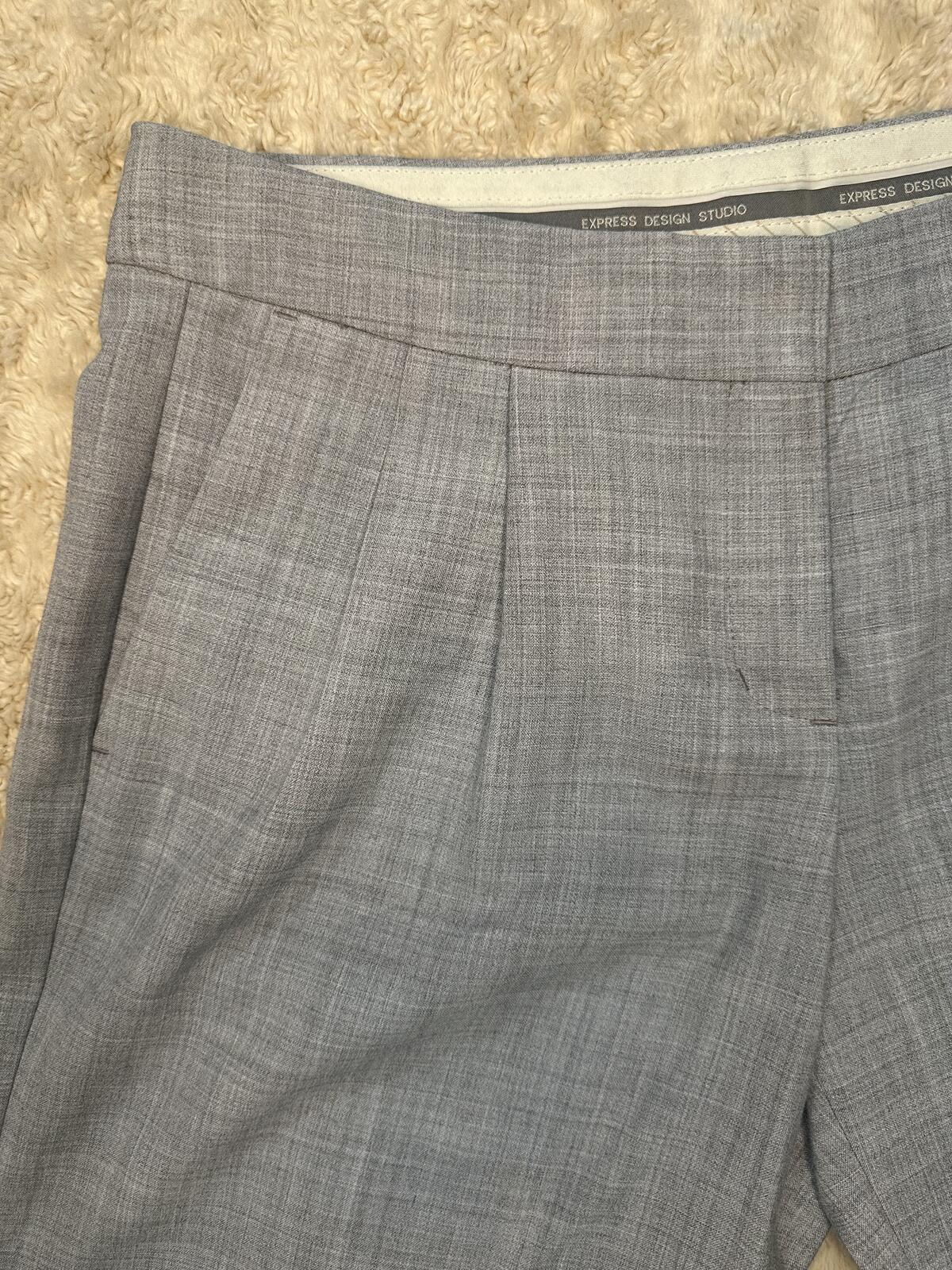 Express Design Studio classic grey 'Editor' tailored cuffed dress shorts Size 6