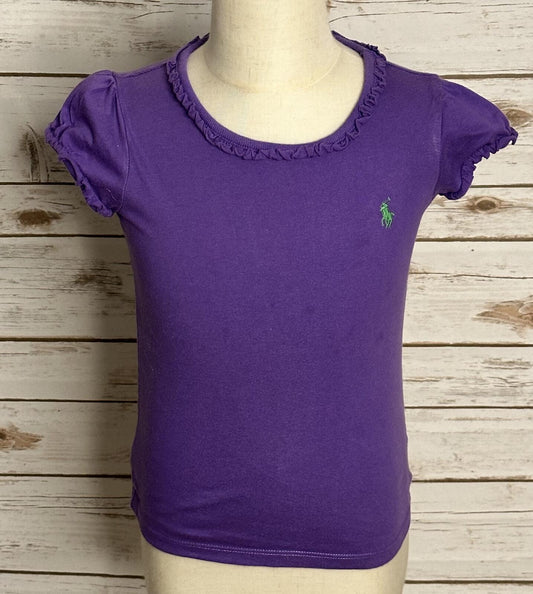 Ralph Lauren Girls cotton short sleeve t-shirt Size 4/4T purple classic preppy