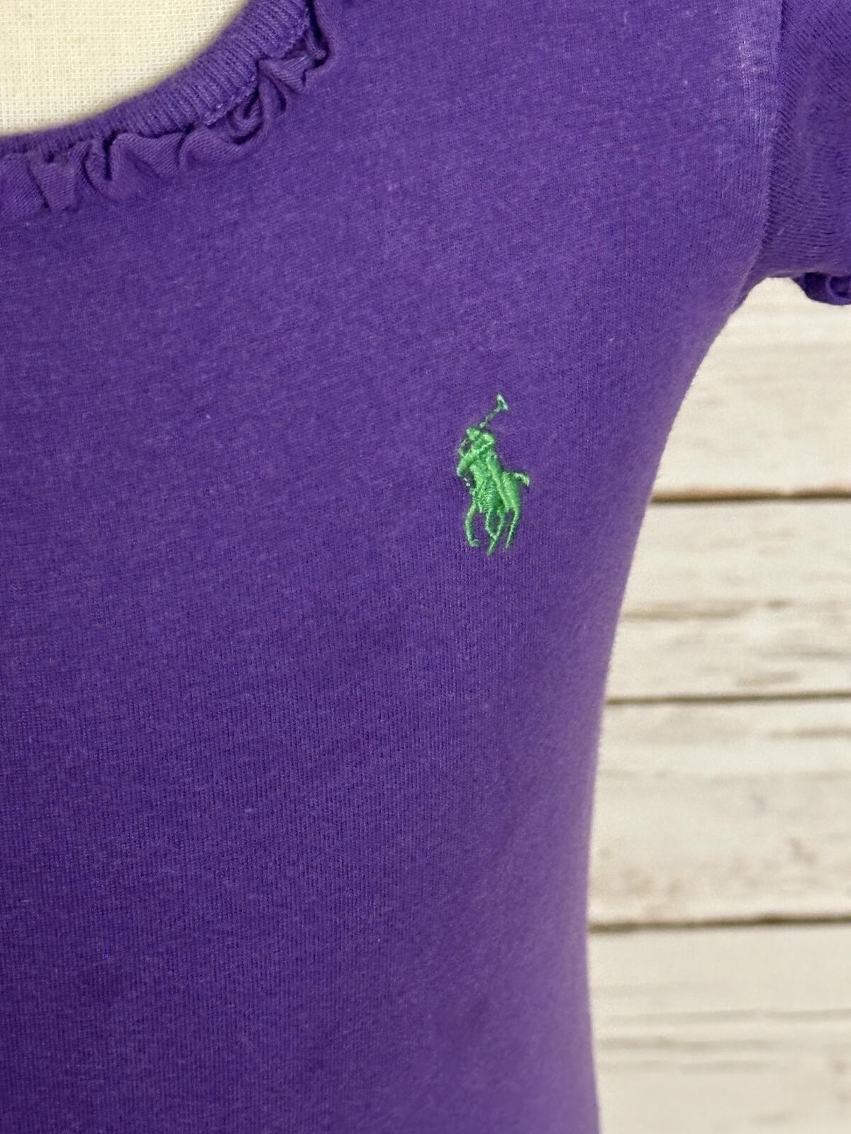 Ralph Lauren Girls cotton short sleeve t-shirt Size 4/4T purple classic preppy