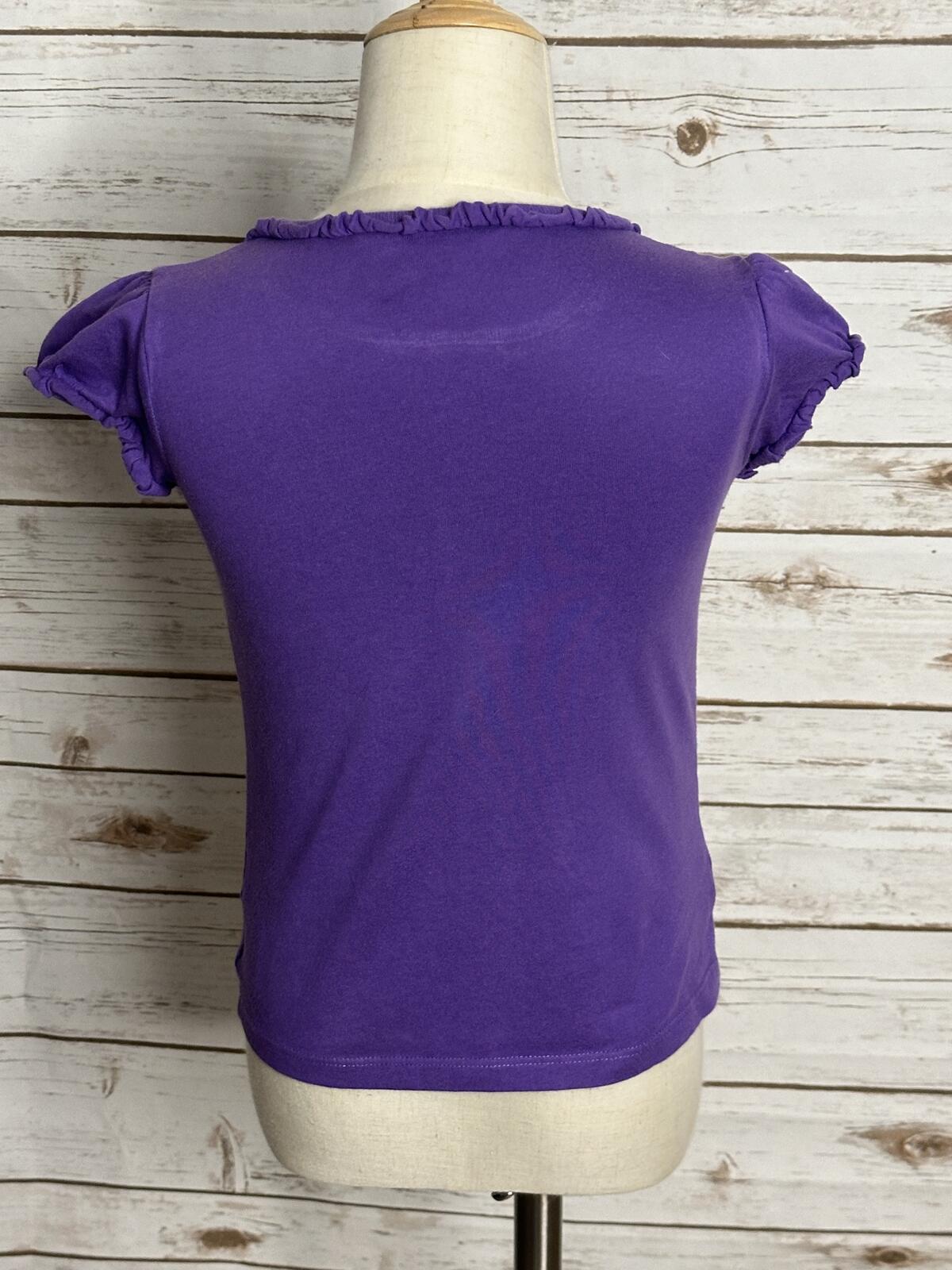 Ralph Lauren Girls cotton short sleeve t-shirt Size 4/4T purple classic preppy