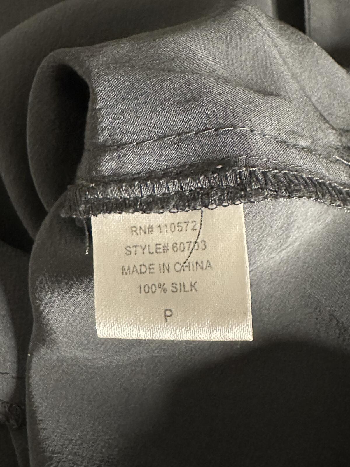 Anthropologie Twelfth Street Cynthia Vincent 100% silk romper Size Petite grey minimalist