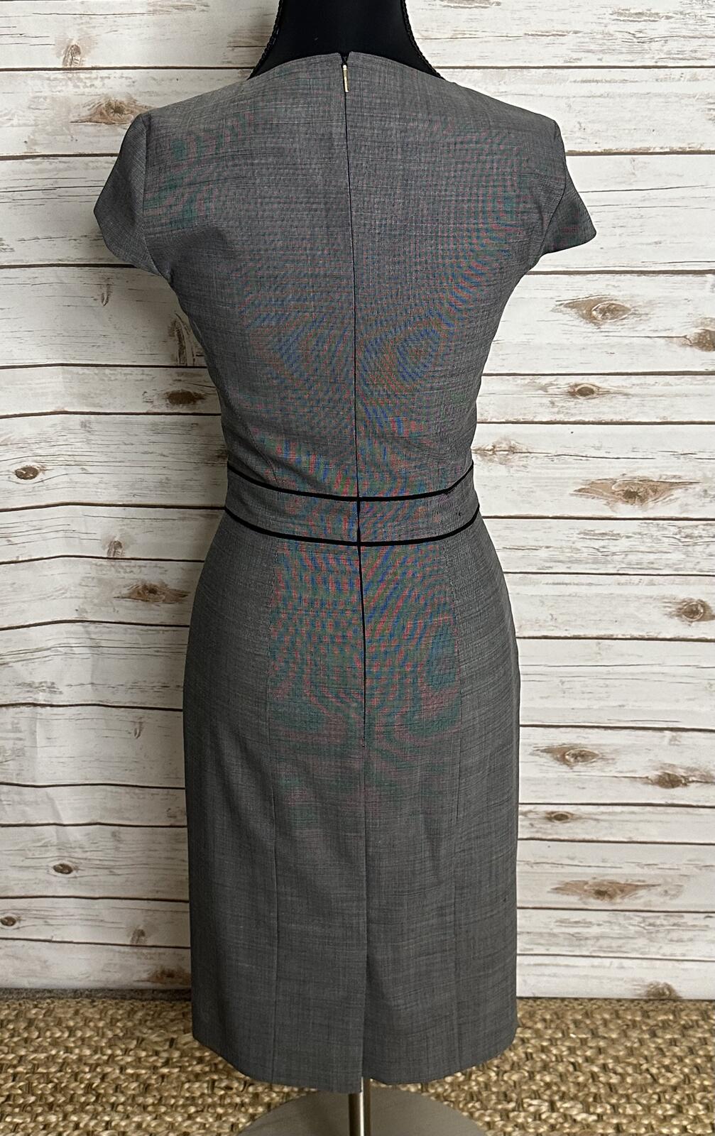Boss Hugo Boss Virgin wool midi sheath dress Size 0/IT 36 grey office siren
