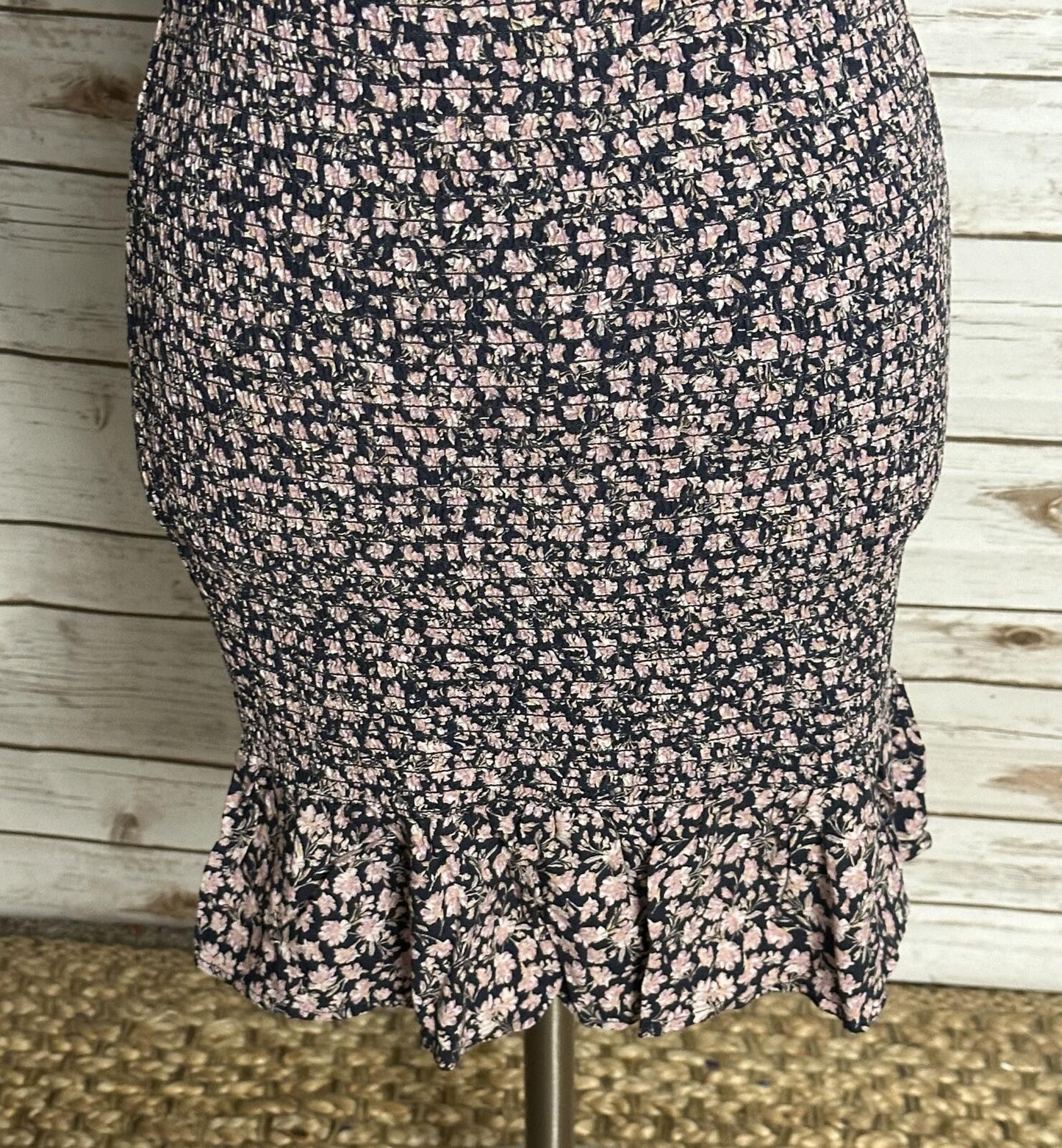 Wild Fable floral smocked milkmaid mini dress Small ditsy floral bodycon