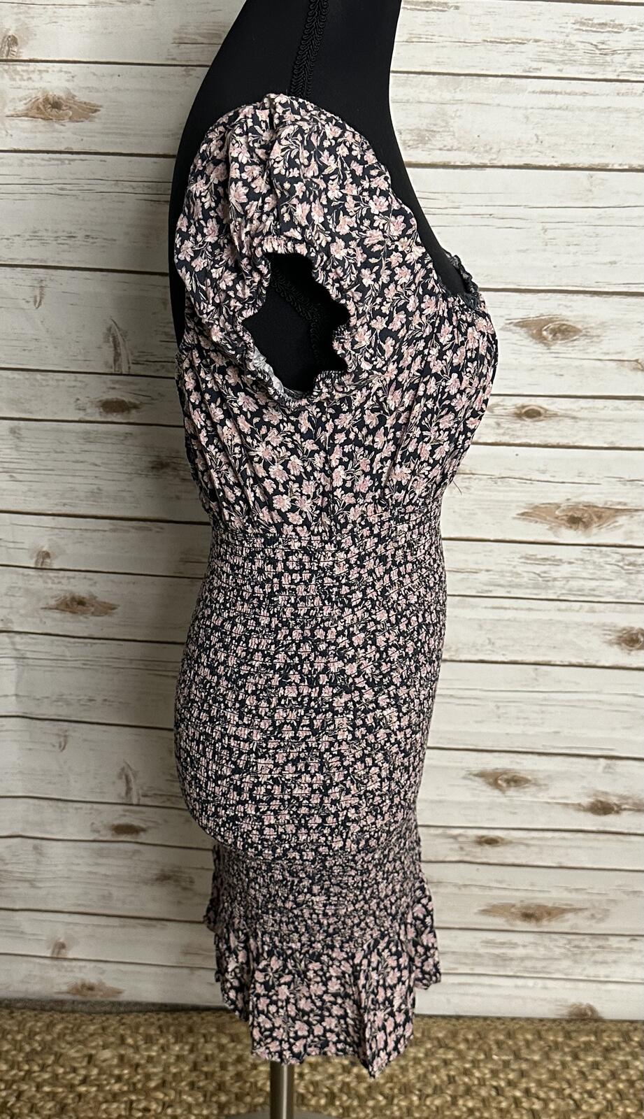 Wild Fable floral smocked milkmaid mini dress Small ditsy floral bodycon