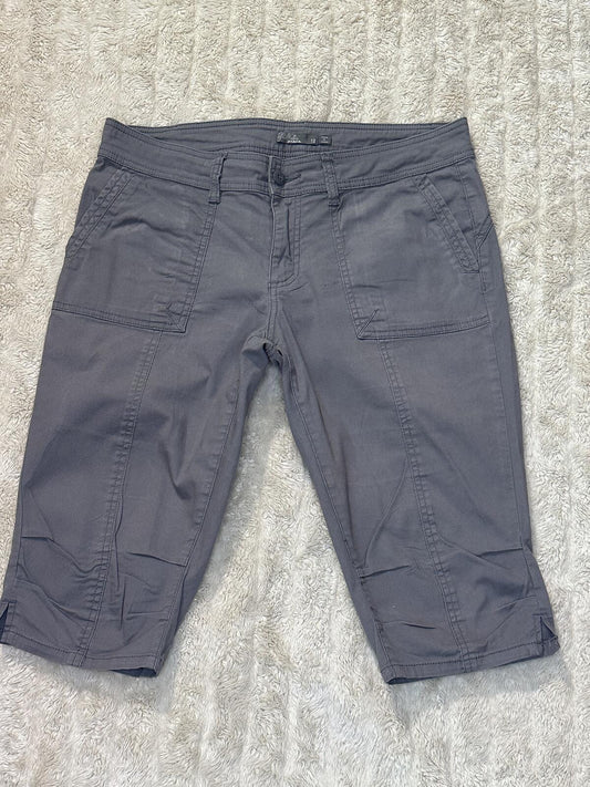 prAna Women's organic cotton hiking/casual shorts Size 12 gray gorpcore outdoors
