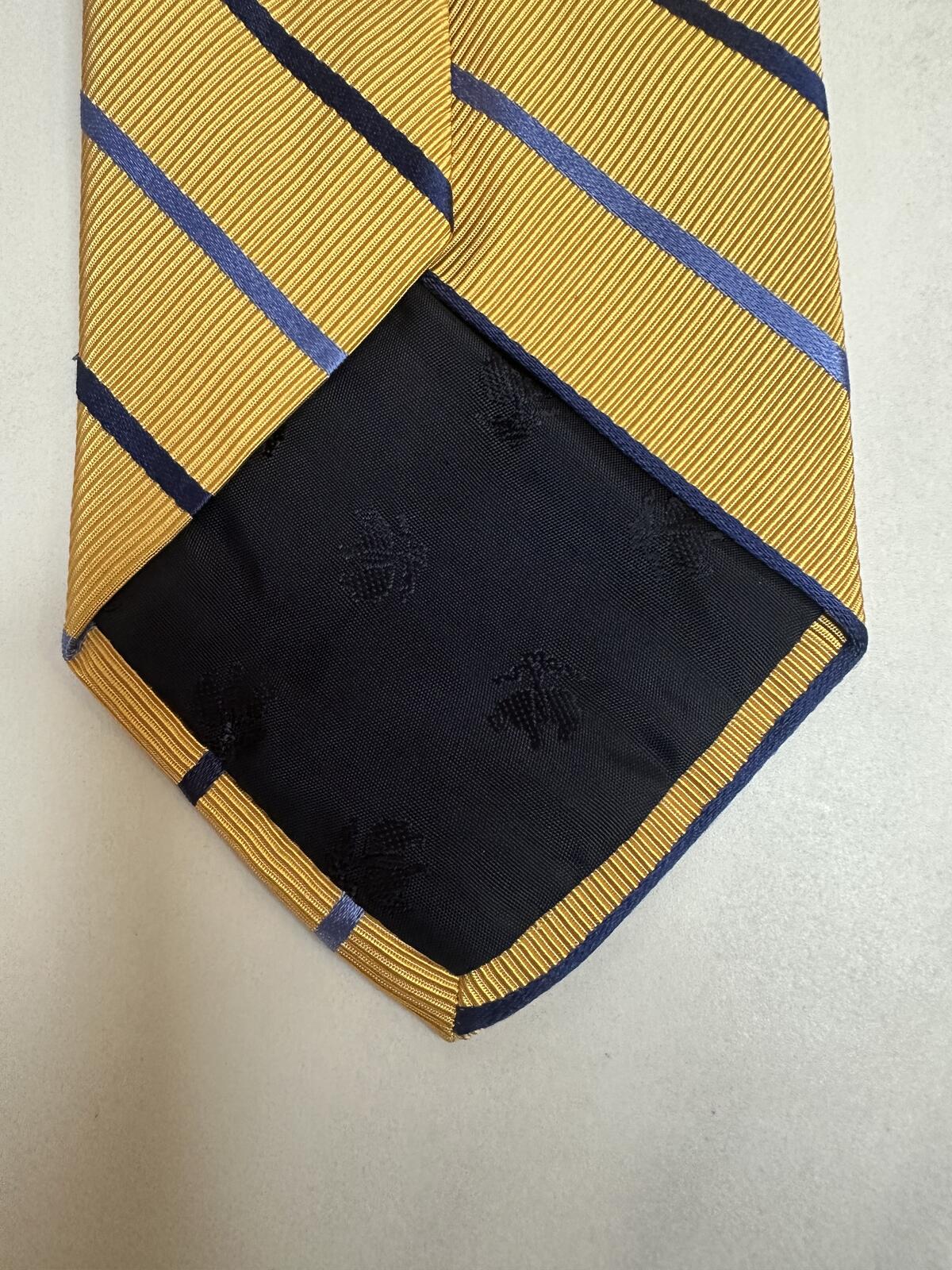 Brooks Brothers Makers silk/cotton tie gold repp diagonal stripe classic preppy
