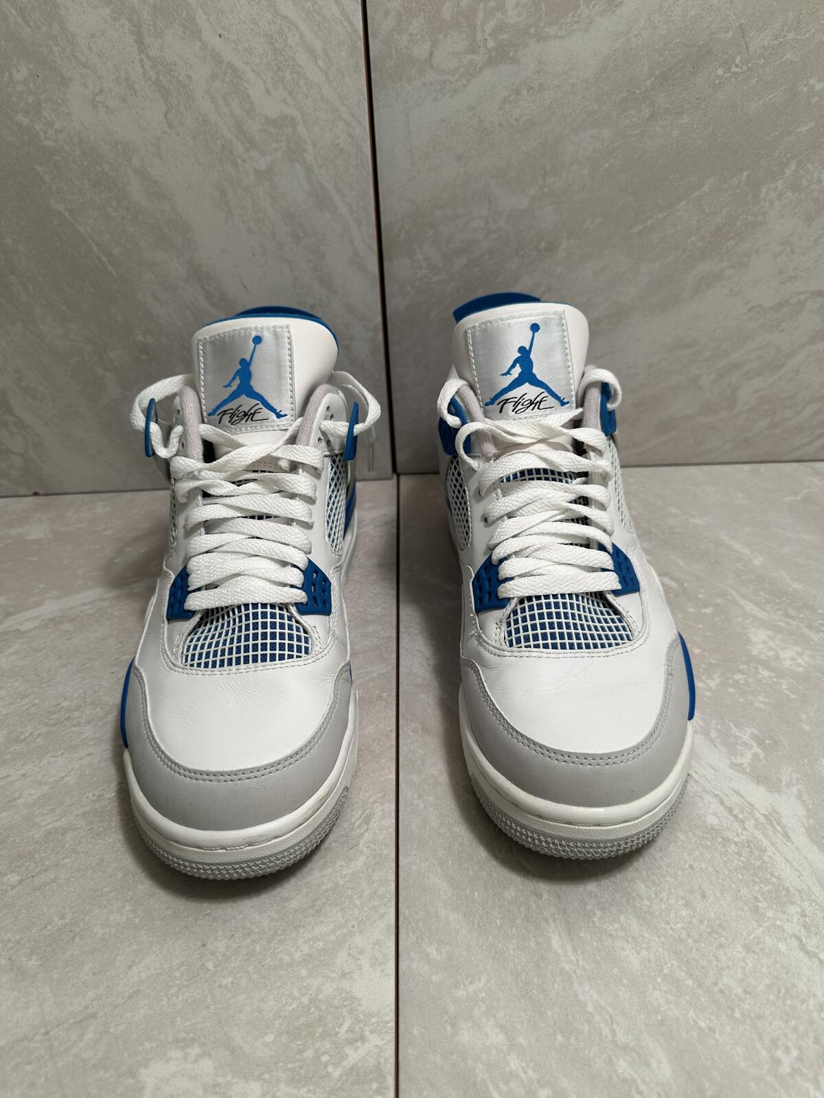 Nike Air Jordan 4 Retro White Military Blue Men's 9 sneakers Style 308497-105