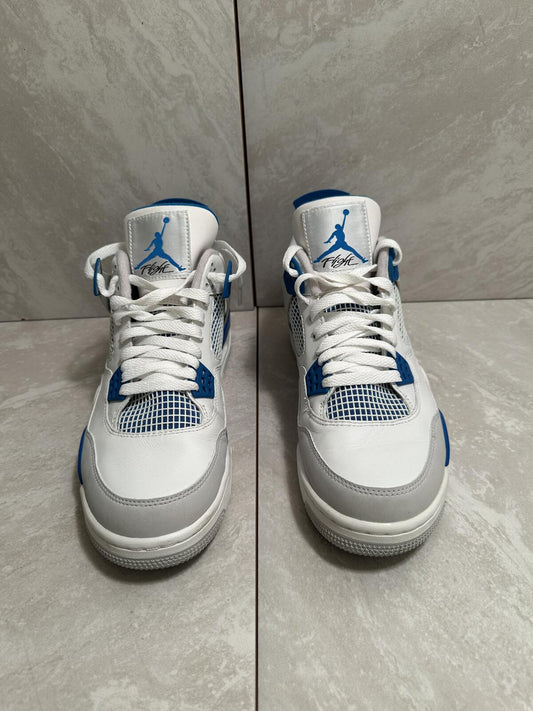 Nike Air Jordan 4 Retro White Military Blue Men's 9 sneakers Style 308497-105