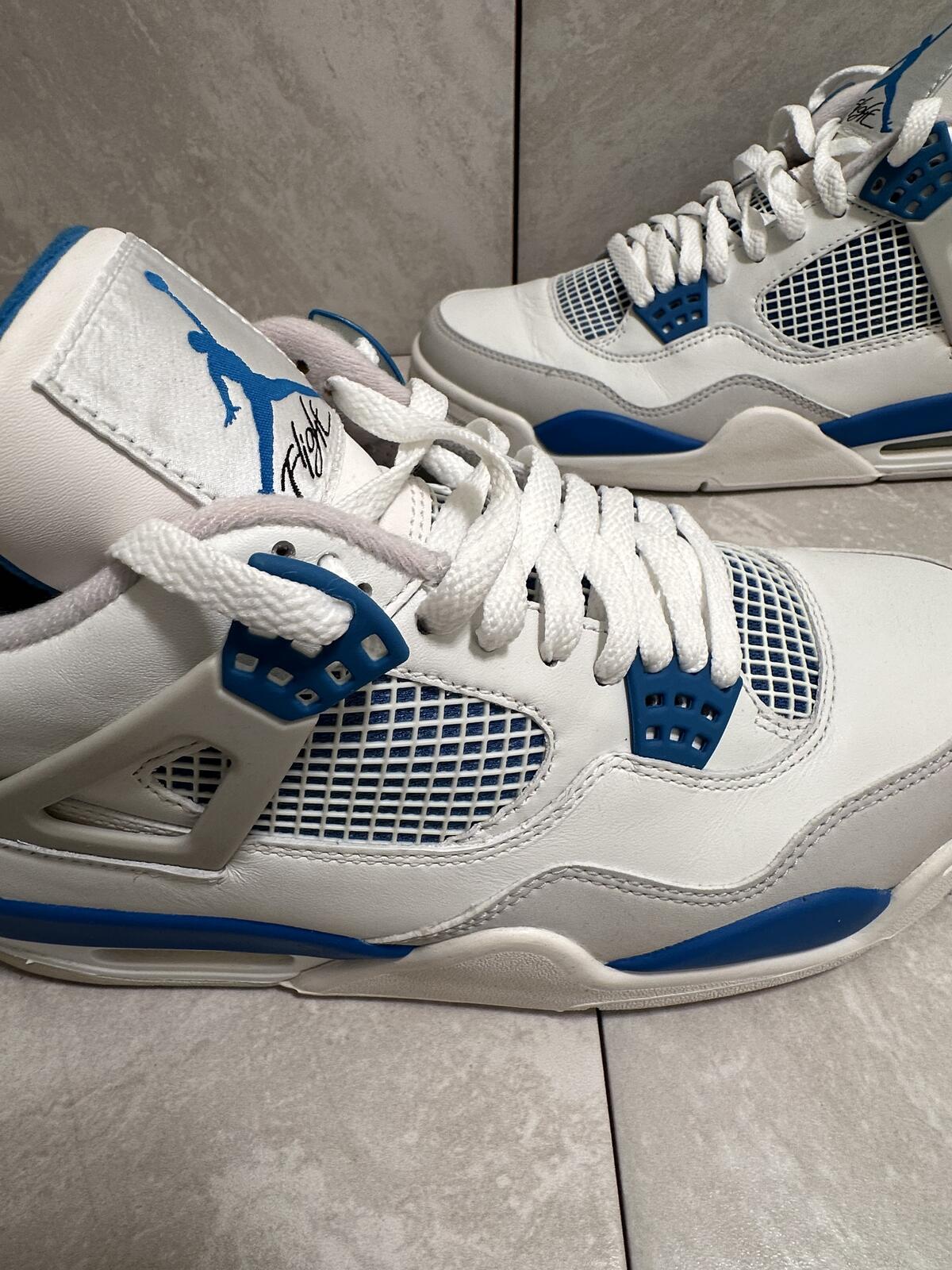 Nike Air Jordan 4 Retro White Military Blue Men's 9 sneakers Style 308497-105
