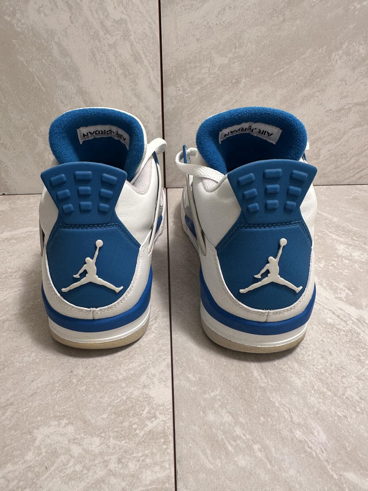 Nike Air Jordan 4 Retro White Military Blue Men's 9 sneakers Style 308497-105