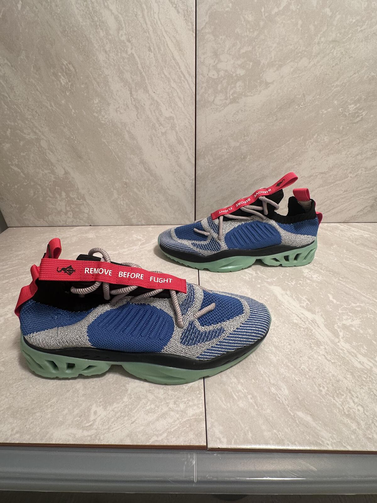 SIA Collective CV 0.0.2 NASA knit sneakers Size 9 royal blue/grey/red techwear