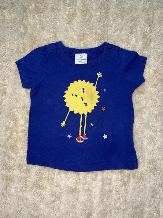 Hanna Andersson Sun and Stars graphic cotton t-shirt Size 12-18M blue whimsical