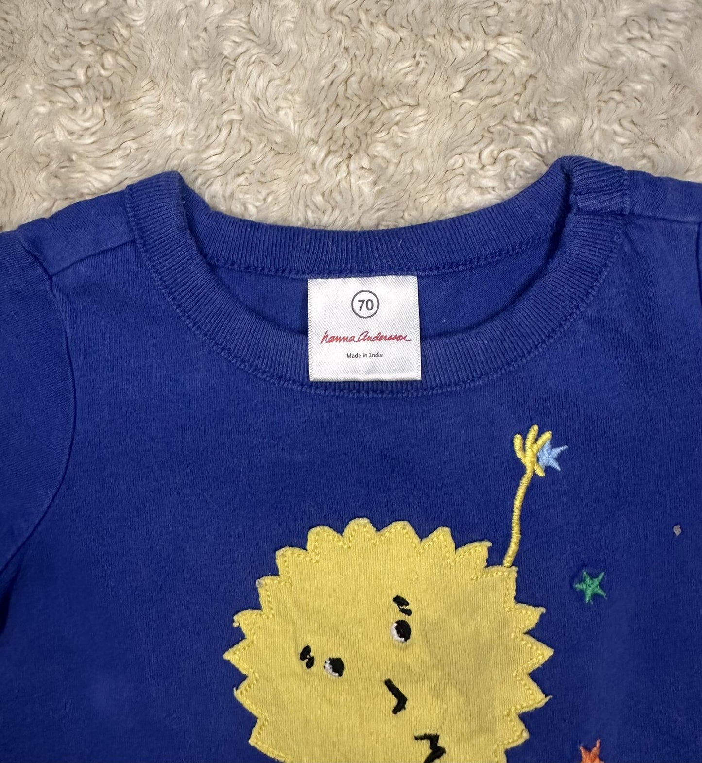 Hanna Andersson Sun and Stars graphic cotton t-shirt Size 12-18M blue whimsical