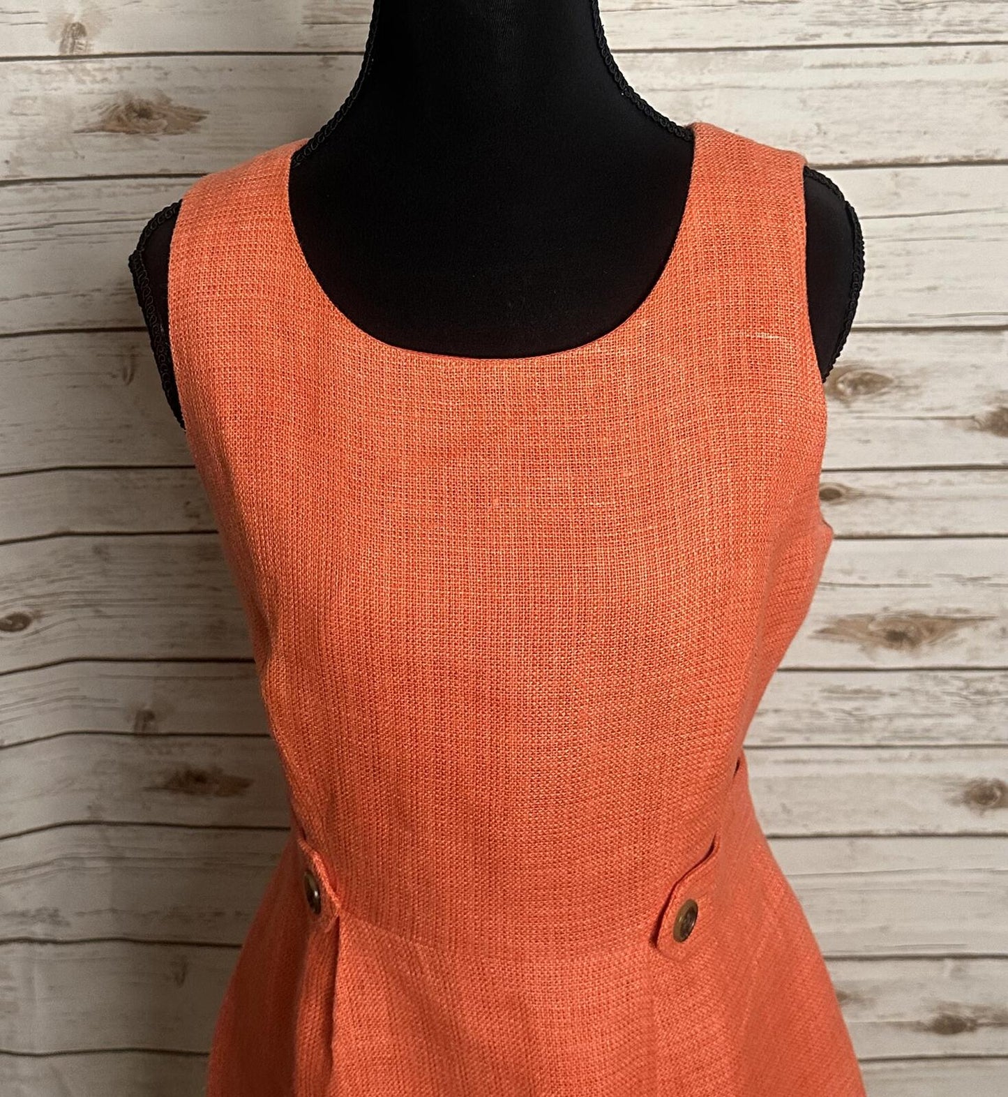 J.Crew Attache linen-blend sheath dress Size 6 coral midi