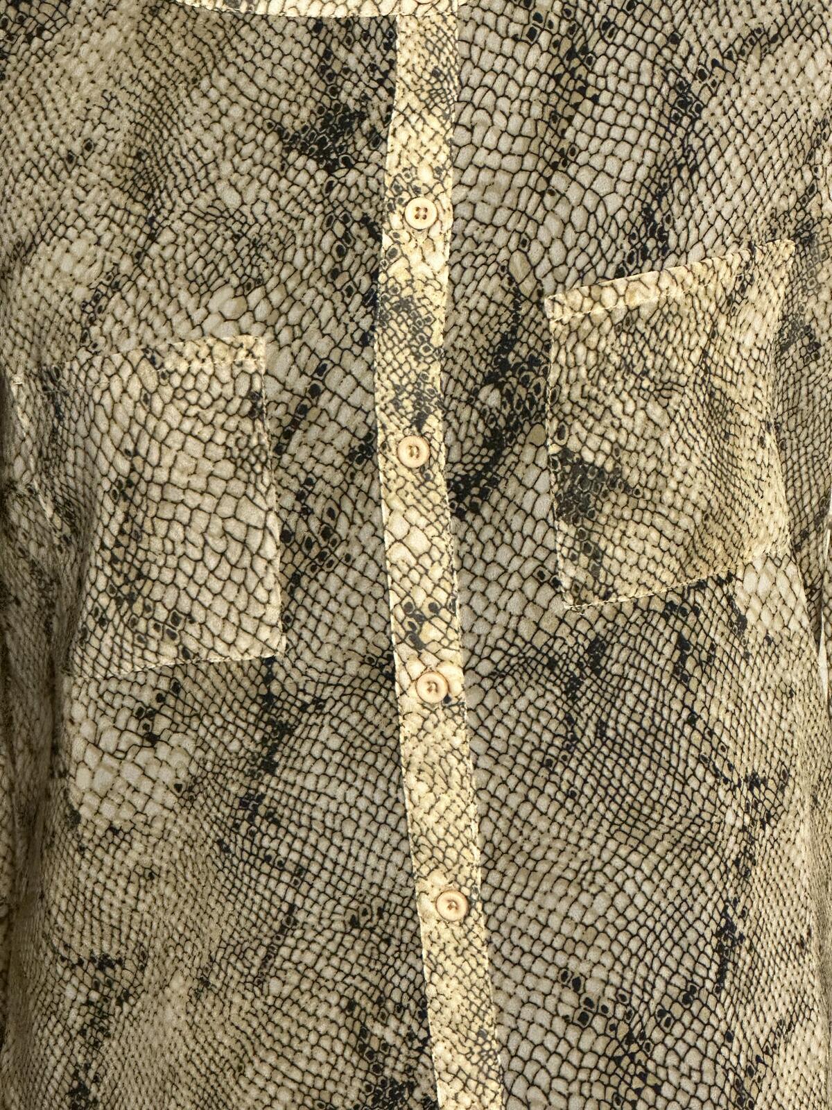 Urban Outfitters Ecote silk blouse Size XS snakeprint long sleeve button-up