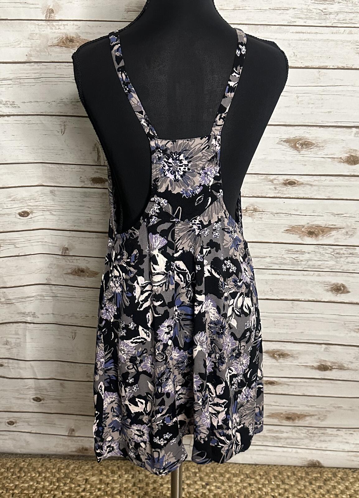 Free People Jump and Jive minidress Size 8 grey purple floral whimsigoth grunge