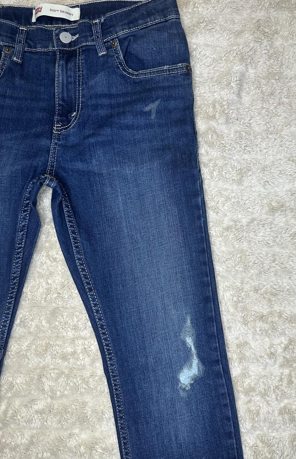 Levi's 510 Skinny distressed medium wash denim jeans Youth 16Reg 28x30