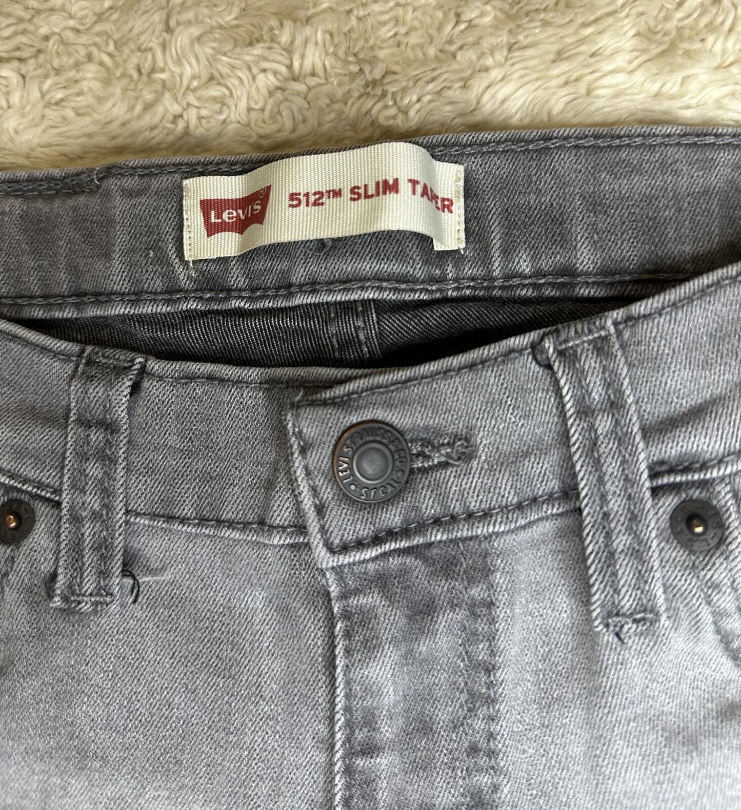 Levi's grey 512 Slim Taper denim jeans Youth 14Reg 27x29/Women's XXS/XS