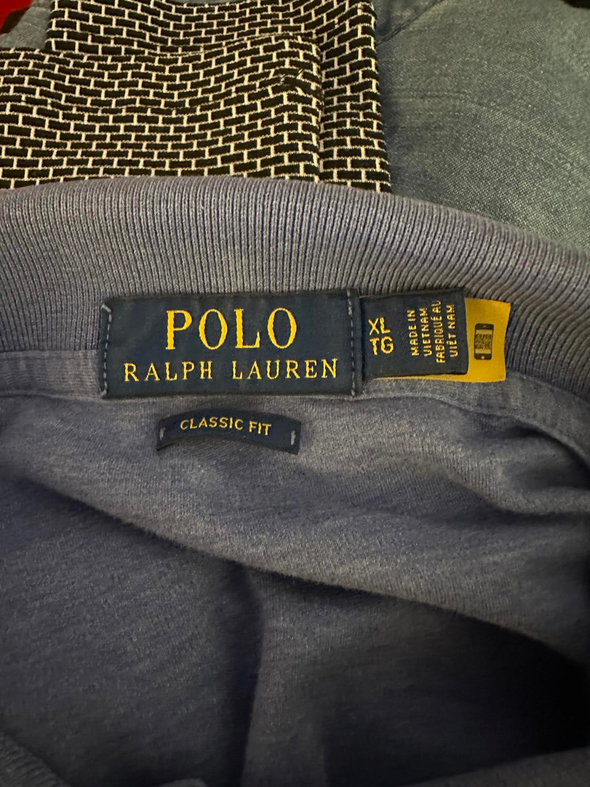 Polo Ralph Lauren heather blue Classic Fit cotton long sleeve polo shirt Size XL