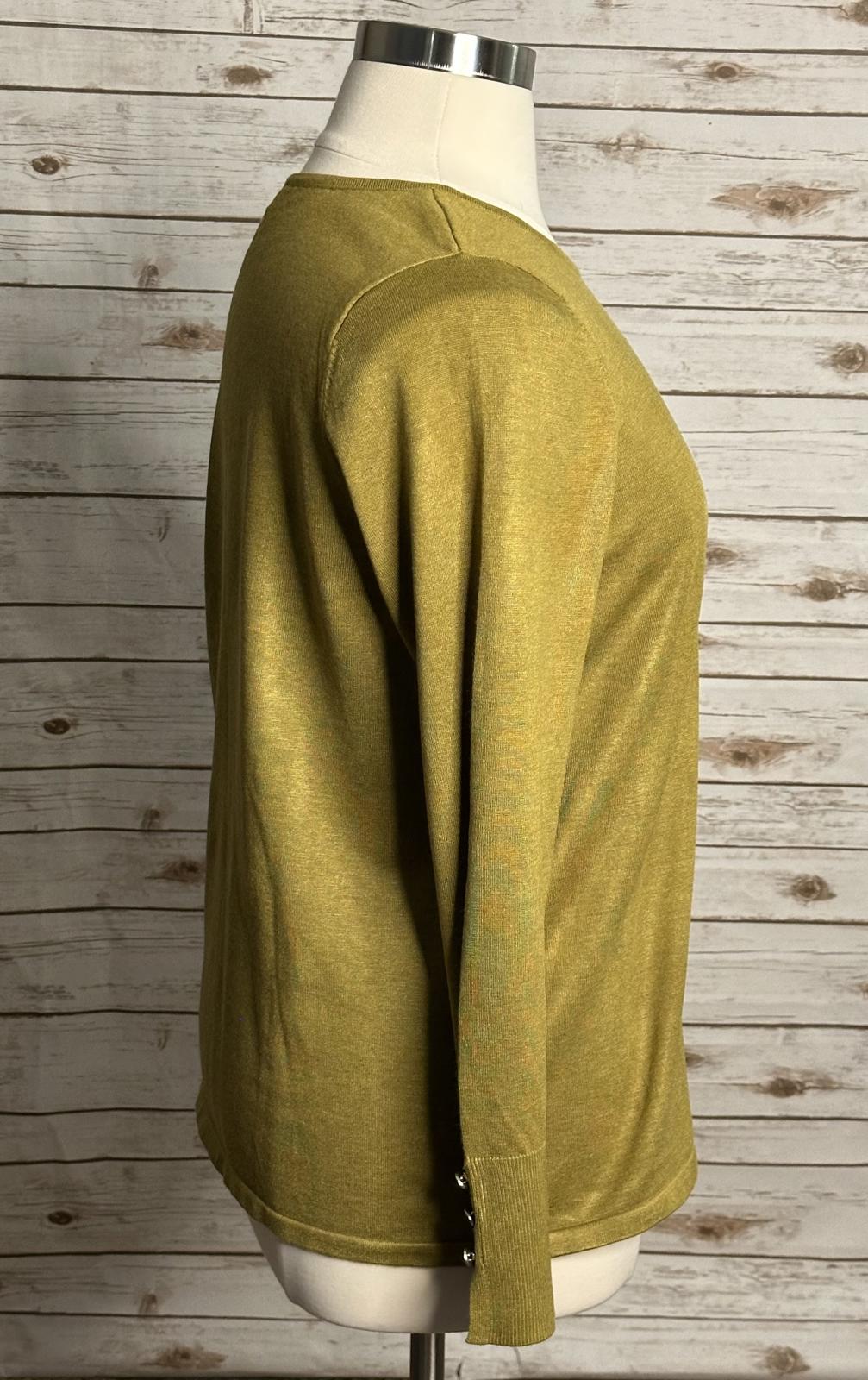 Chico's yellow-green crew neck long sleeve pullover sweater Size 3/XL/16