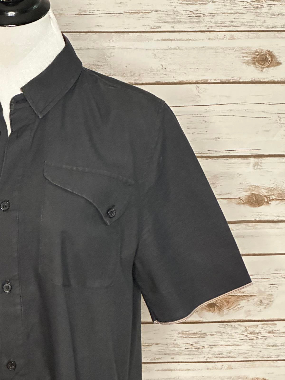 Billy Reid black minimalist lagenlook cotton popover midi shirt dress Size XS