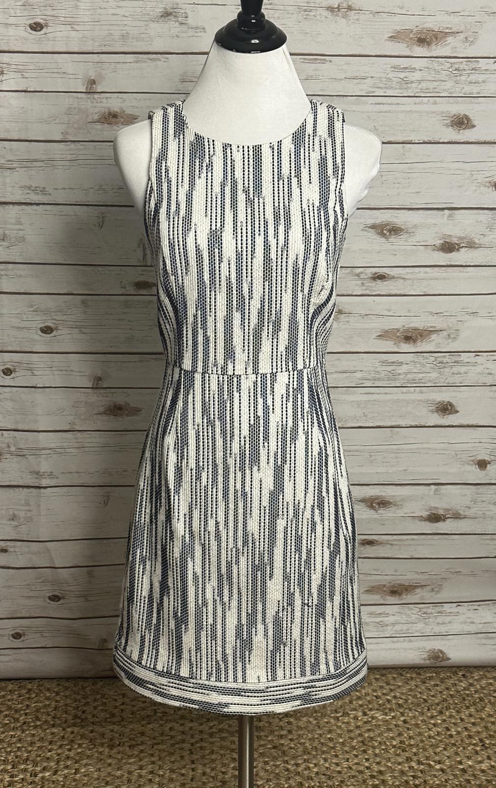 J. Crew navy/cream office siren Italian tweed sleeveless sheath dress Size 2