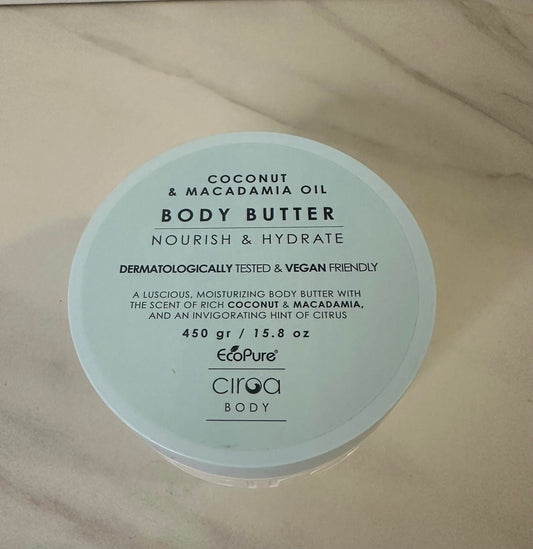 Ciroa Coconut & Macadamia Oil body butter (Nourish and Hydrate)