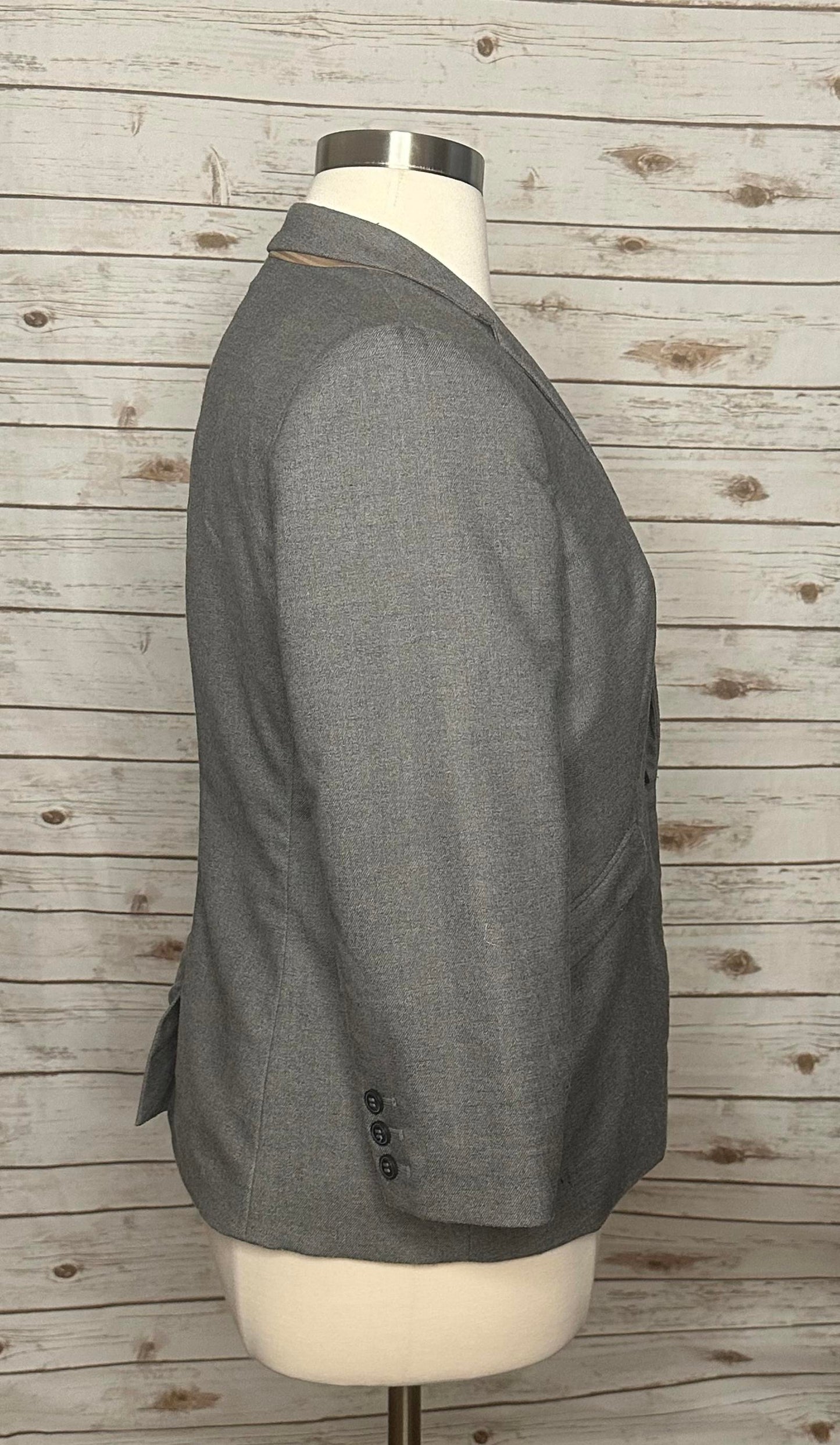 The Limited grey single-breasted 3/4 length blazer Size XL