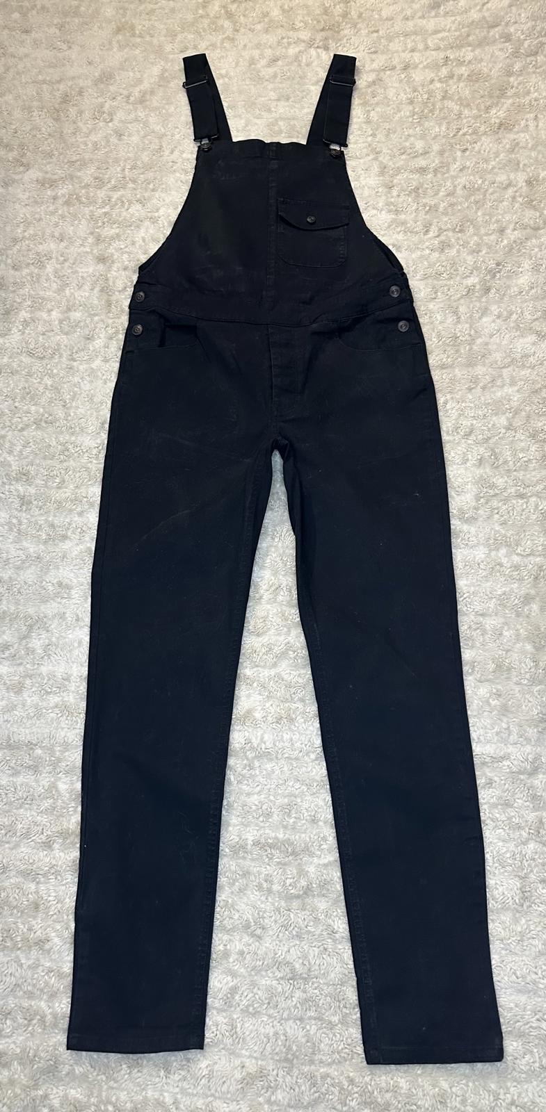 ASOS Design classic gothic countrycore black cotton overalls Size 32/Large