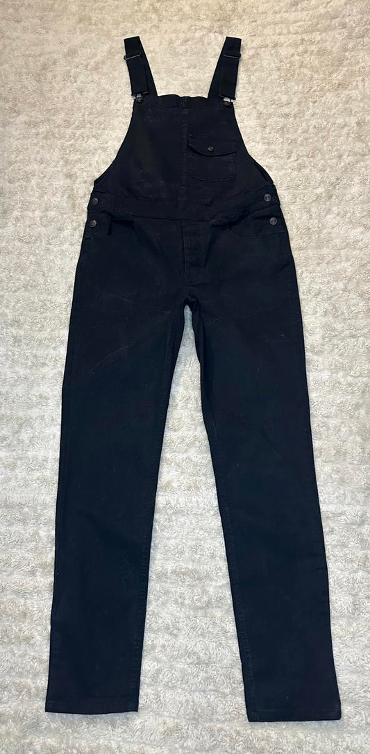 ASOS Design classic gothic countrycore black cotton overalls Size 32/Large