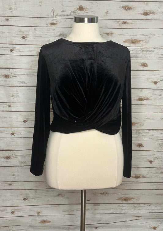 Eloquii Elements black velvet twisted crop top Size 20