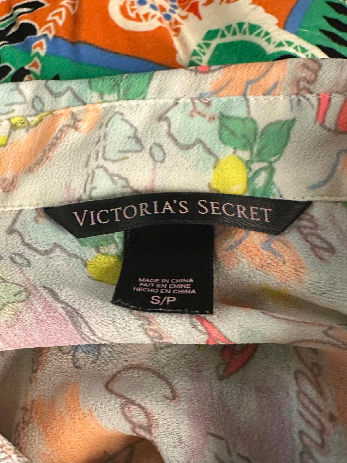 Victoria's Secret Italian Vacation sheer button-up long sleeve blouse Size Small