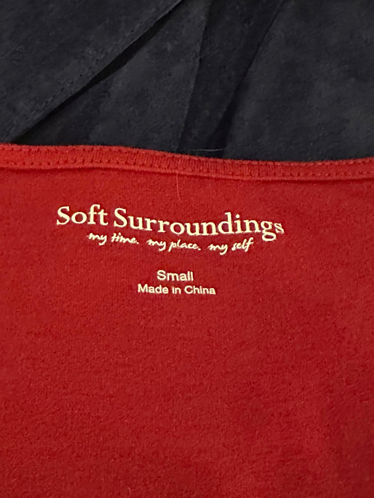 Soft Surroundings casual red jersey knit scoop neck long sleeve tunic Size Small
