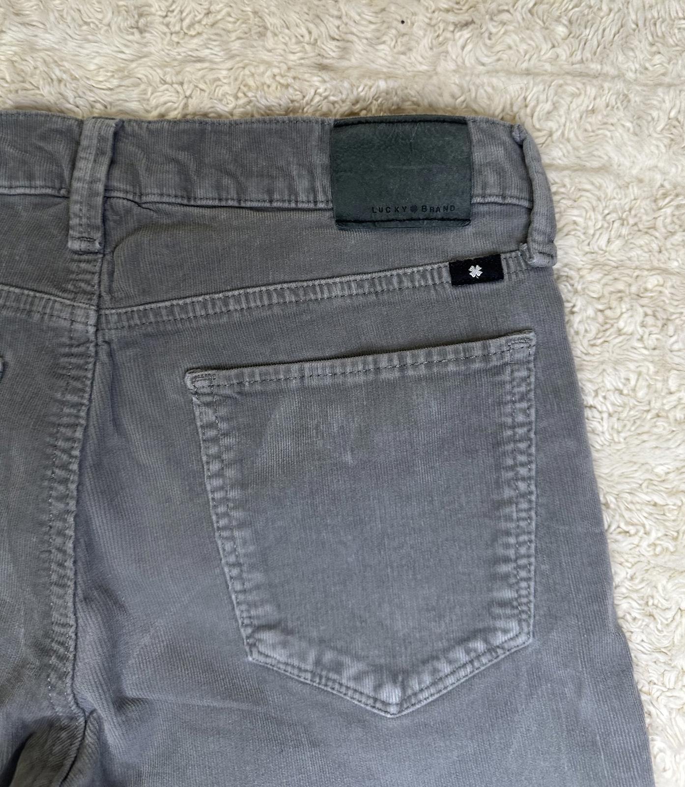 Lucky Brand classic elevated casual grey Brooke Skinny corduroy pants Size 6/29