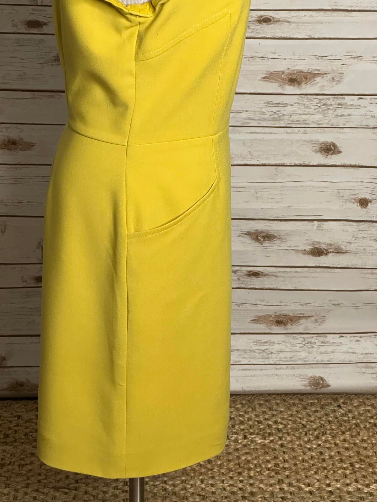 Boden office siren corpcore marigold yellow short sleeve sheath dress Size 10