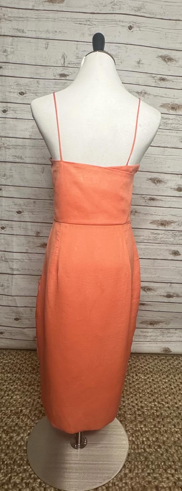 Banana Republic orange faux wrap spaghetti strap cocktail dress Size 6