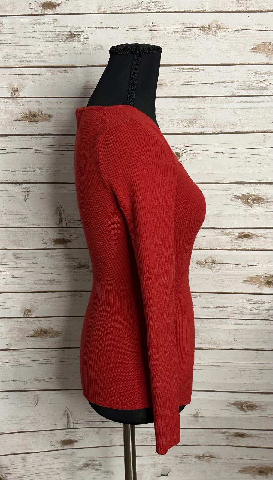 Abercrombie & Fitch red long sleeve ribbed knit bodysuit Size Small