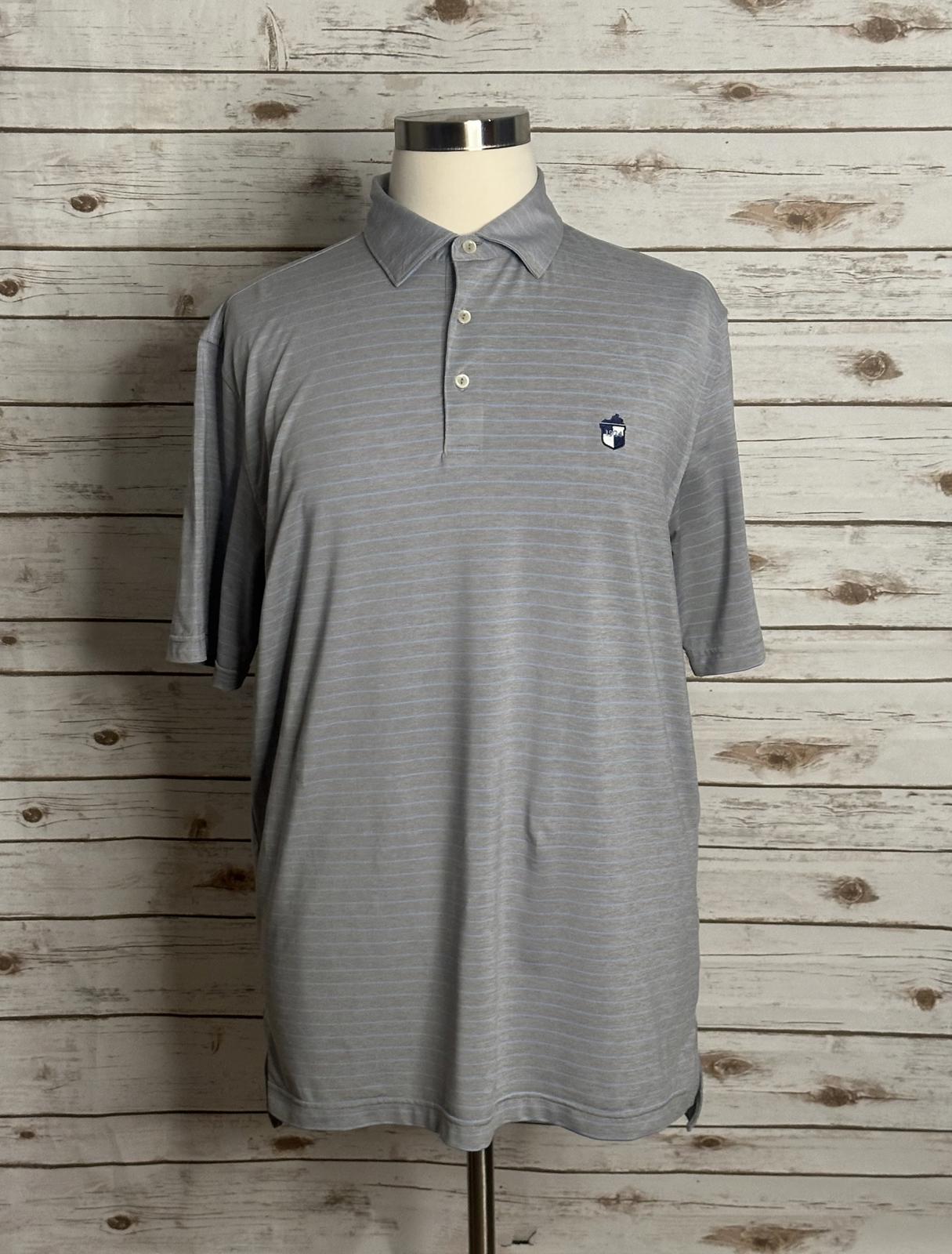 Bella Haven Country Club Peter Millar striped short sleeve polo shirt Size Large