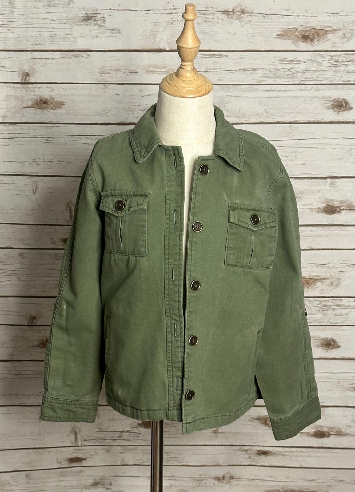 Gymboree unisex olive green Wild At Heart cotton utility jacket Size M(7-9)