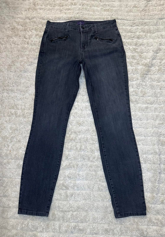NYDJ grey Super Skinny zippered pocket jeans Size 10