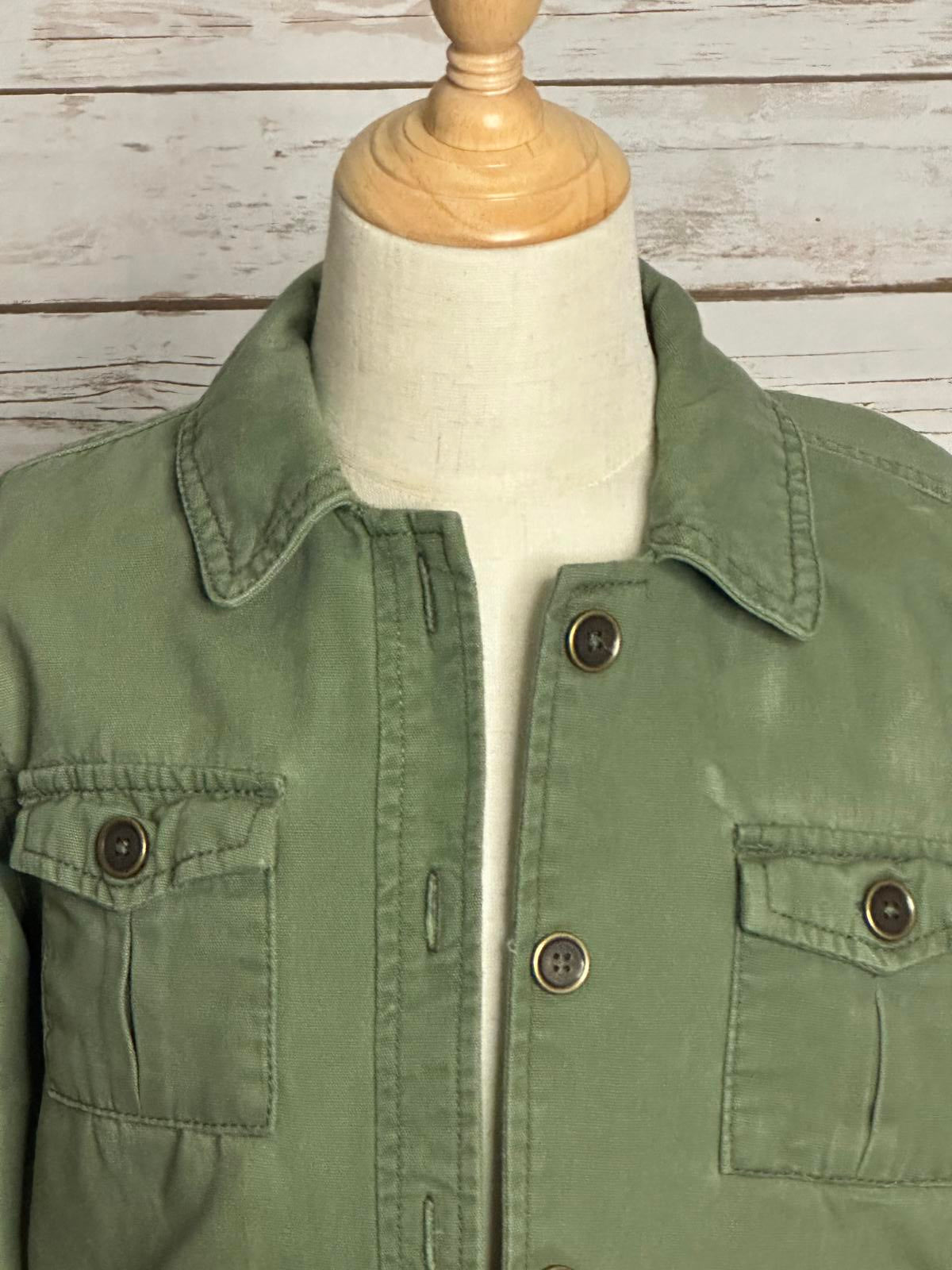 Gymboree unisex olive green Wild At Heart cotton utility jacket Size M(7-9)