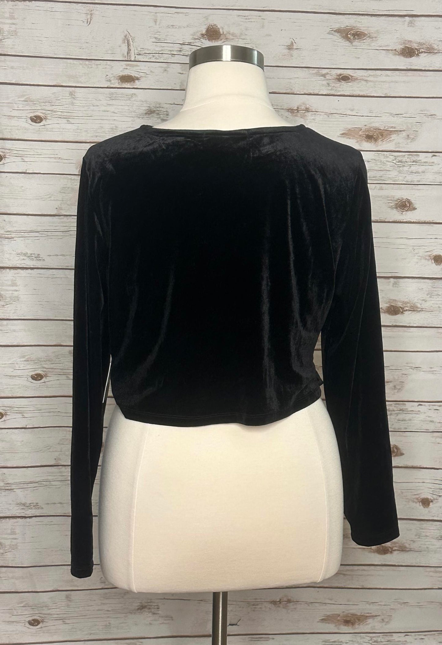 Eloquii Elements black velvet twisted crop top Size 20