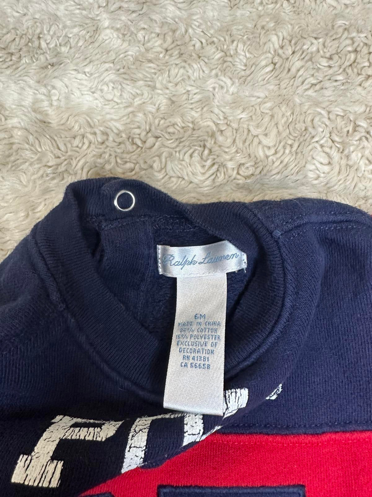 Ralph Lauren classic cotton red/navy blue colorblock one-piece Size 6M