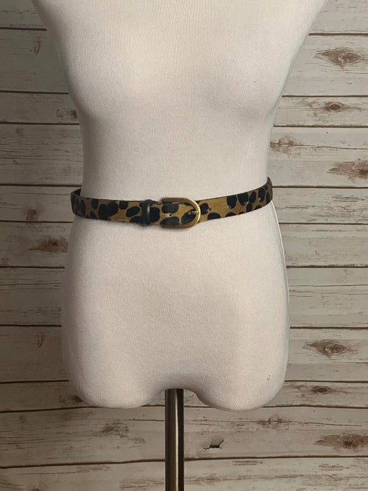 Vintage Casual Corner classic mob wife calf-hair leopard print belt Size Small
