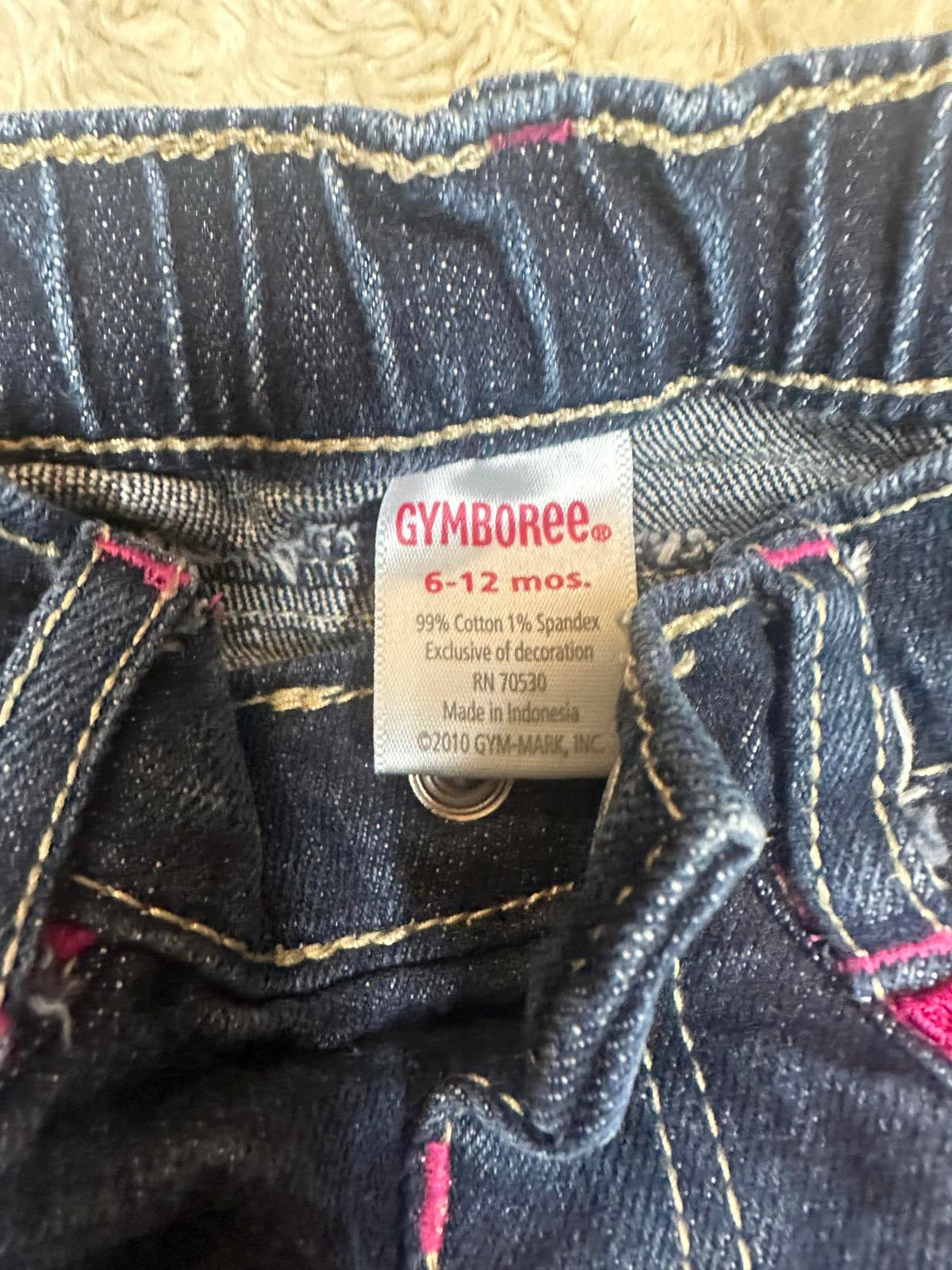 Gymboree pink embroidered jeans Size 6-12 Months